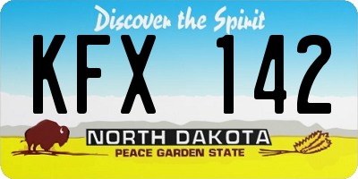 ND license plate KFX142