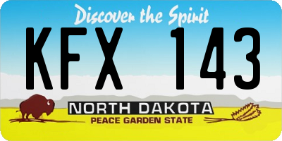 ND license plate KFX143