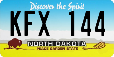 ND license plate KFX144