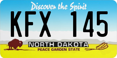 ND license plate KFX145