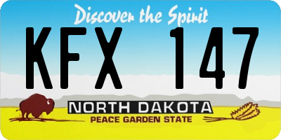 ND license plate KFX147