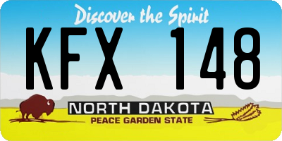 ND license plate KFX148