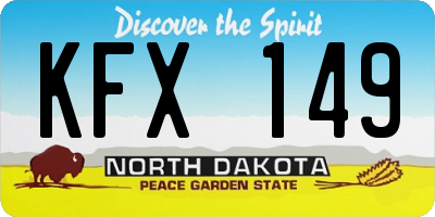 ND license plate KFX149