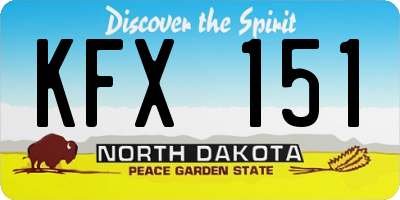ND license plate KFX151