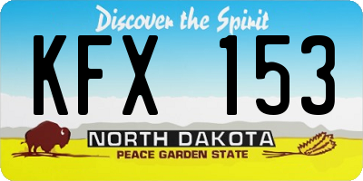 ND license plate KFX153
