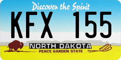 ND license plate KFX155