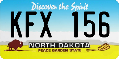 ND license plate KFX156