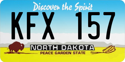 ND license plate KFX157