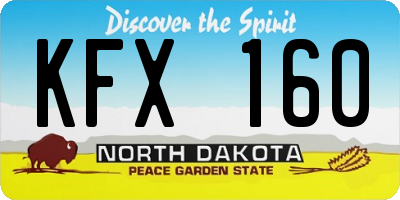 ND license plate KFX160