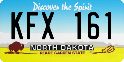 ND license plate KFX161