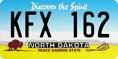 ND license plate KFX162