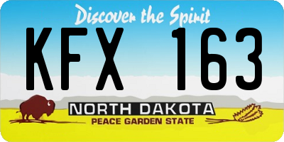 ND license plate KFX163