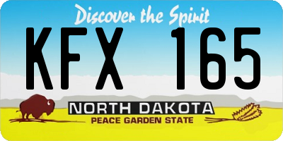 ND license plate KFX165