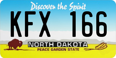 ND license plate KFX166