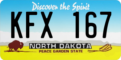 ND license plate KFX167
