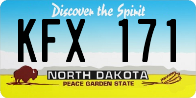ND license plate KFX171