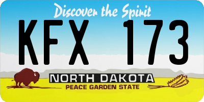 ND license plate KFX173