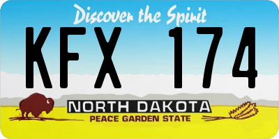 ND license plate KFX174