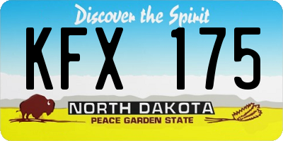 ND license plate KFX175