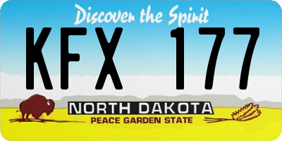 ND license plate KFX177