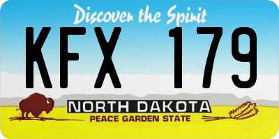 ND license plate KFX179