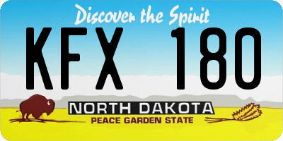 ND license plate KFX180