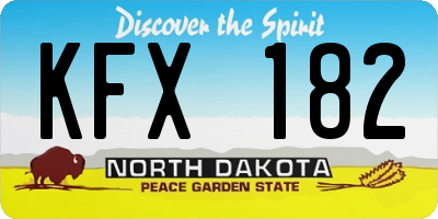 ND license plate KFX182