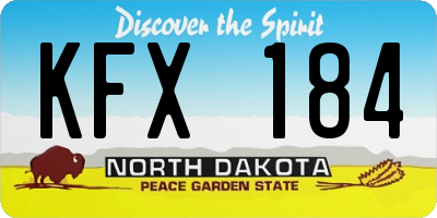 ND license plate KFX184