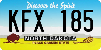 ND license plate KFX185