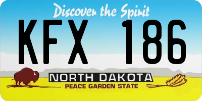 ND license plate KFX186