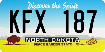 ND license plate KFX187