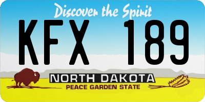 ND license plate KFX189