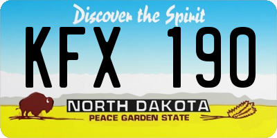 ND license plate KFX190
