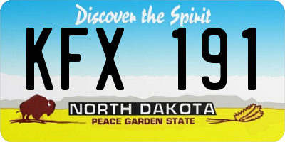 ND license plate KFX191