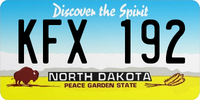 ND license plate KFX192