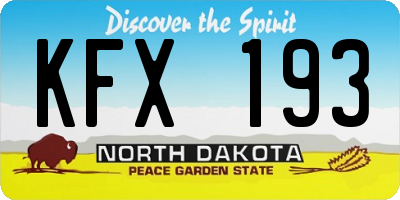 ND license plate KFX193