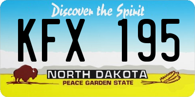 ND license plate KFX195