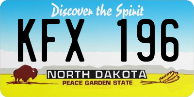 ND license plate KFX196