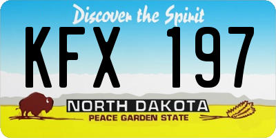 ND license plate KFX197