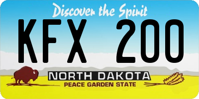 ND license plate KFX200