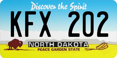 ND license plate KFX202
