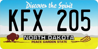 ND license plate KFX205