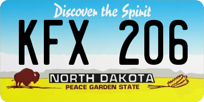 ND license plate KFX206