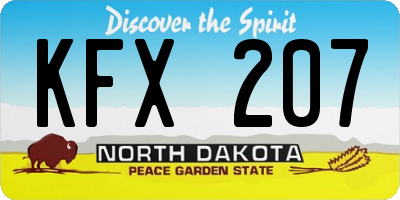 ND license plate KFX207