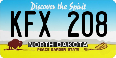 ND license plate KFX208