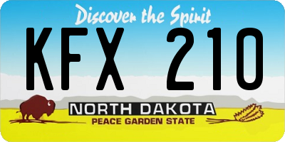 ND license plate KFX210