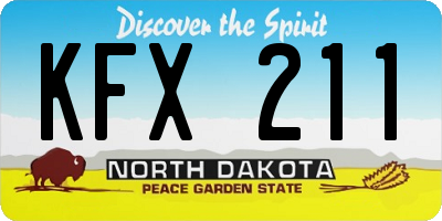 ND license plate KFX211