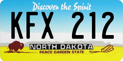 ND license plate KFX212