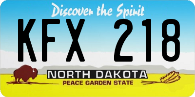 ND license plate KFX218