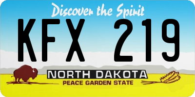 ND license plate KFX219